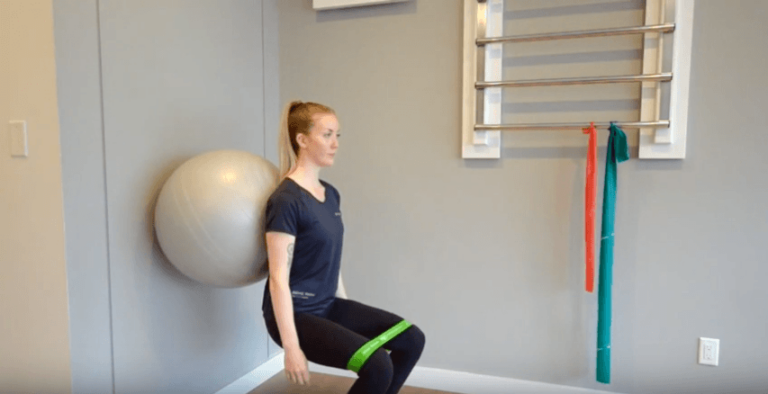 Ankle Sprain: Wall Squat Core Activation