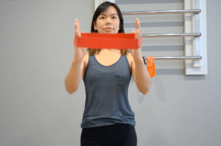 Whiplash and Neck Strains – Arm Raises With Band Resistance